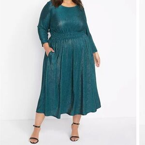 Lane Bryant teal dress